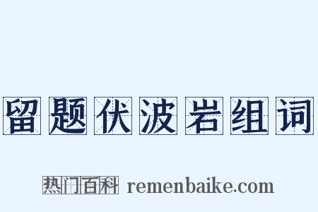 留题伏波岩组词是什么意思的图片